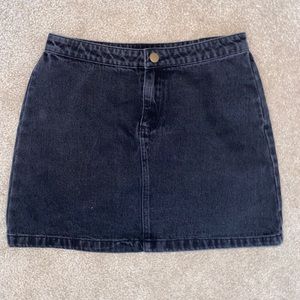 Black denim skirt